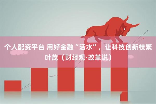 个人配资平台 用好金融“活水”，让科技创新枝繁叶茂（财经观·改革说）